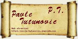 Pavle Tutunović vizit kartica